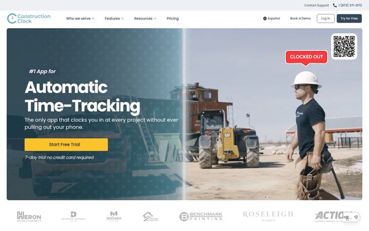 Skærmbillede af constructionclock.com