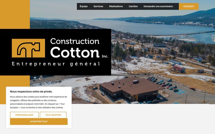 Screenshot of constructioncotton.com