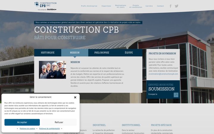 Screenshot of constructioncpb.com