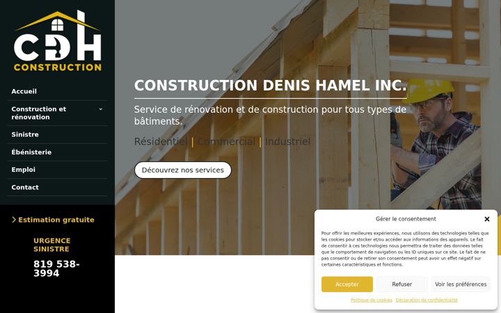 Screenshot of constructiondenishamel.com