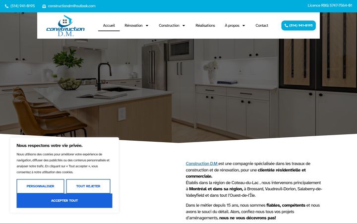Screenshot von constructiondm.ca