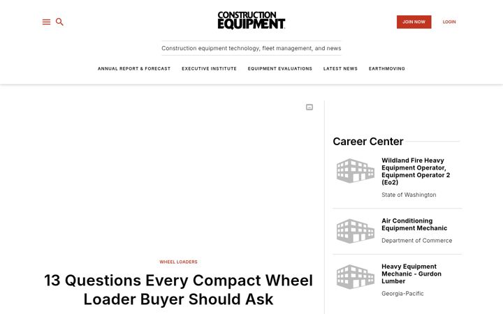 Screenshot of constructionequipment.com