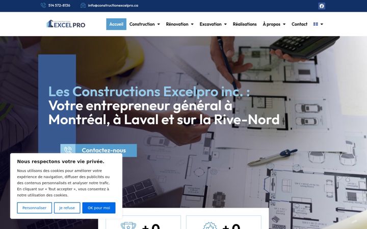 Screenshot von constructionexcelpro.ca