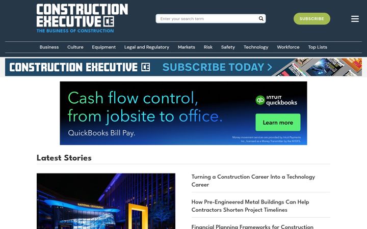 Screenshot of constructionexec.com