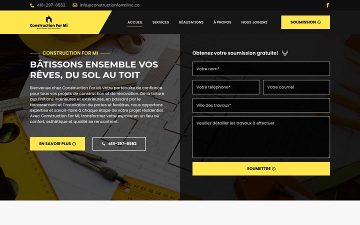 Screenshot von constructionformiinc.ca