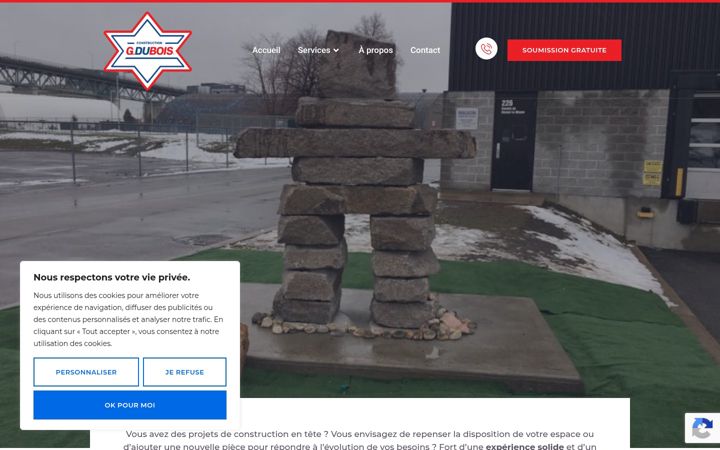 Screenshot von constructiongdubois.ca