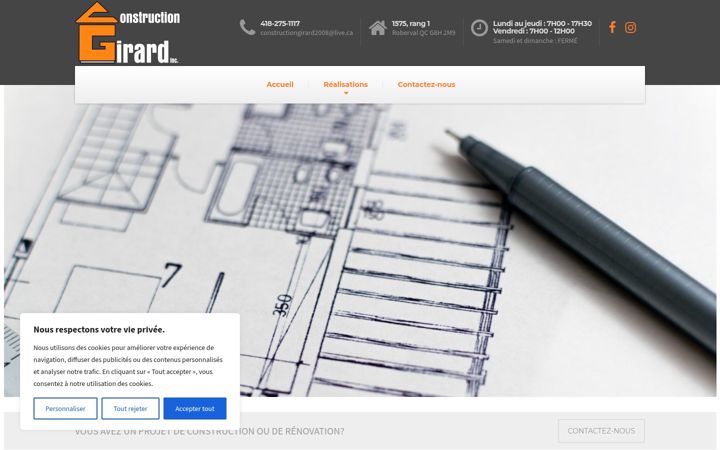 Screenshot of constructiongirard.com