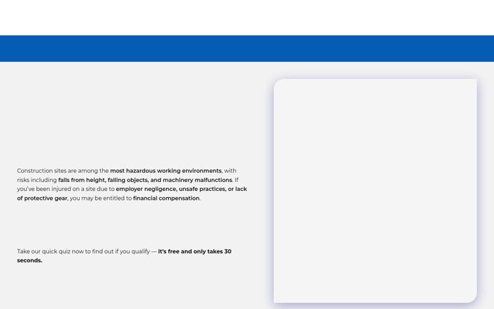 Screenshot of constructioninjuryclaims.uk