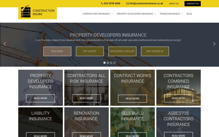 Screenshot of constructioninsure.co.uk
