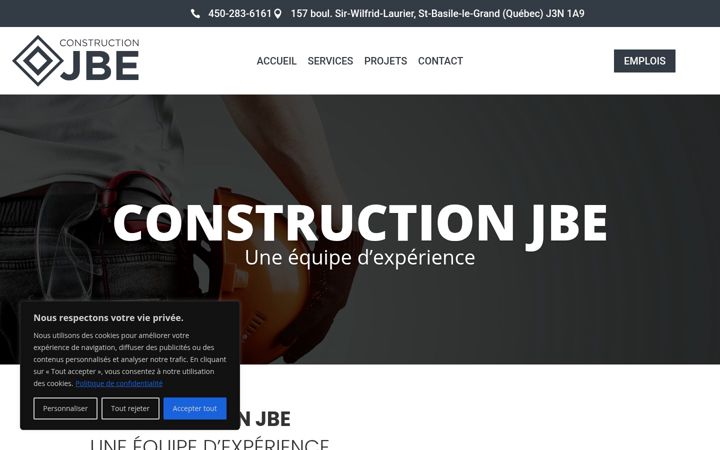 Screenshot of constructionjbe.com
