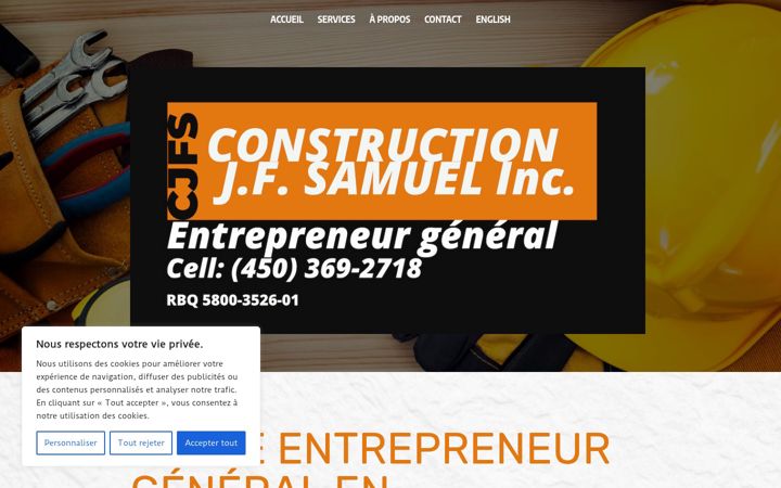 Screenshot von constructionjfsamuel.ca