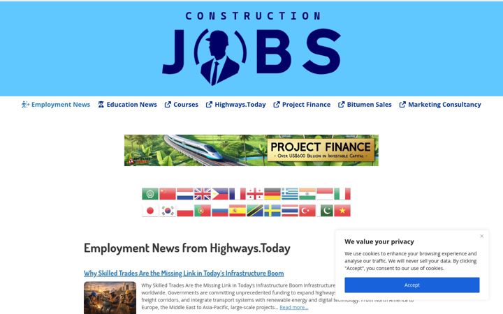 Screenshot of constructionjobs.international