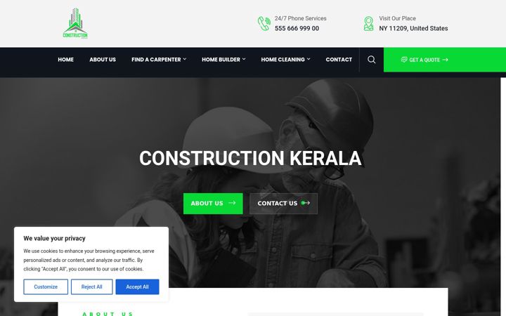 Screenshot of constructionkerala.com