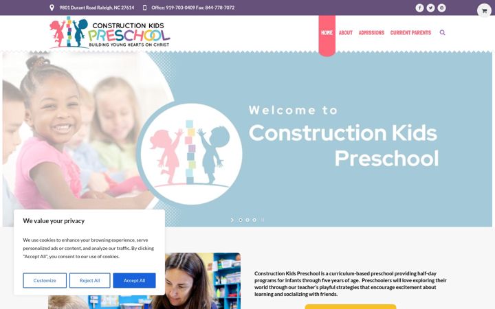 Screenshot of constructionkidspreschool.com