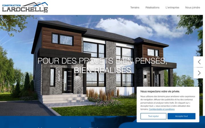 Screenshot of constructionlarochelle.com