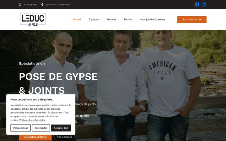Screenshot of constructionleduc.com