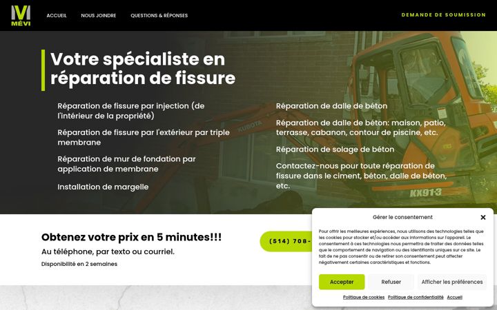 Screenshot of constructionmevi.com