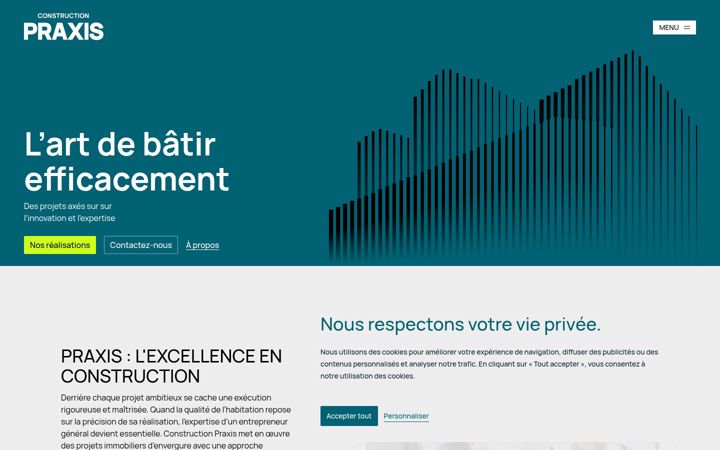 Screenshot von constructionpraxis.ca