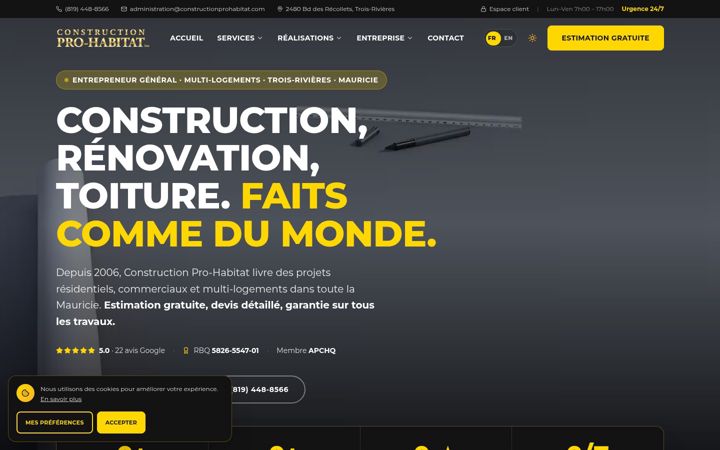 Screenshot of constructionprohabitat.com