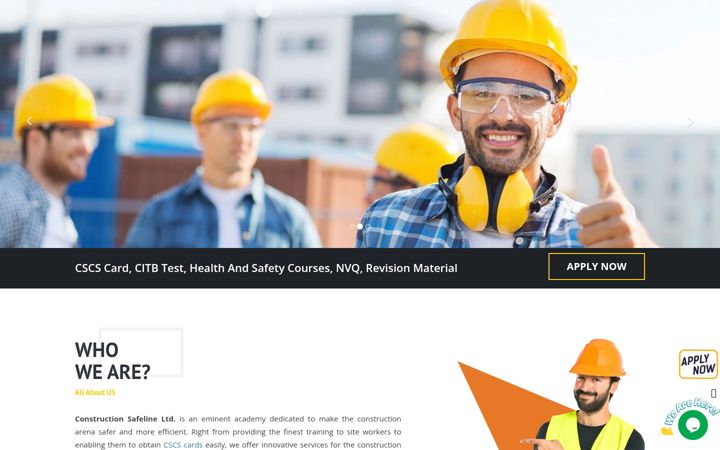 Screenshot of constructionsafeline.co.uk