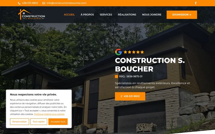 Screenshot of constructionsboucher.com