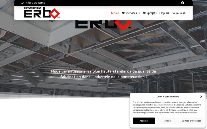 Screenshot of constructionserbo.com