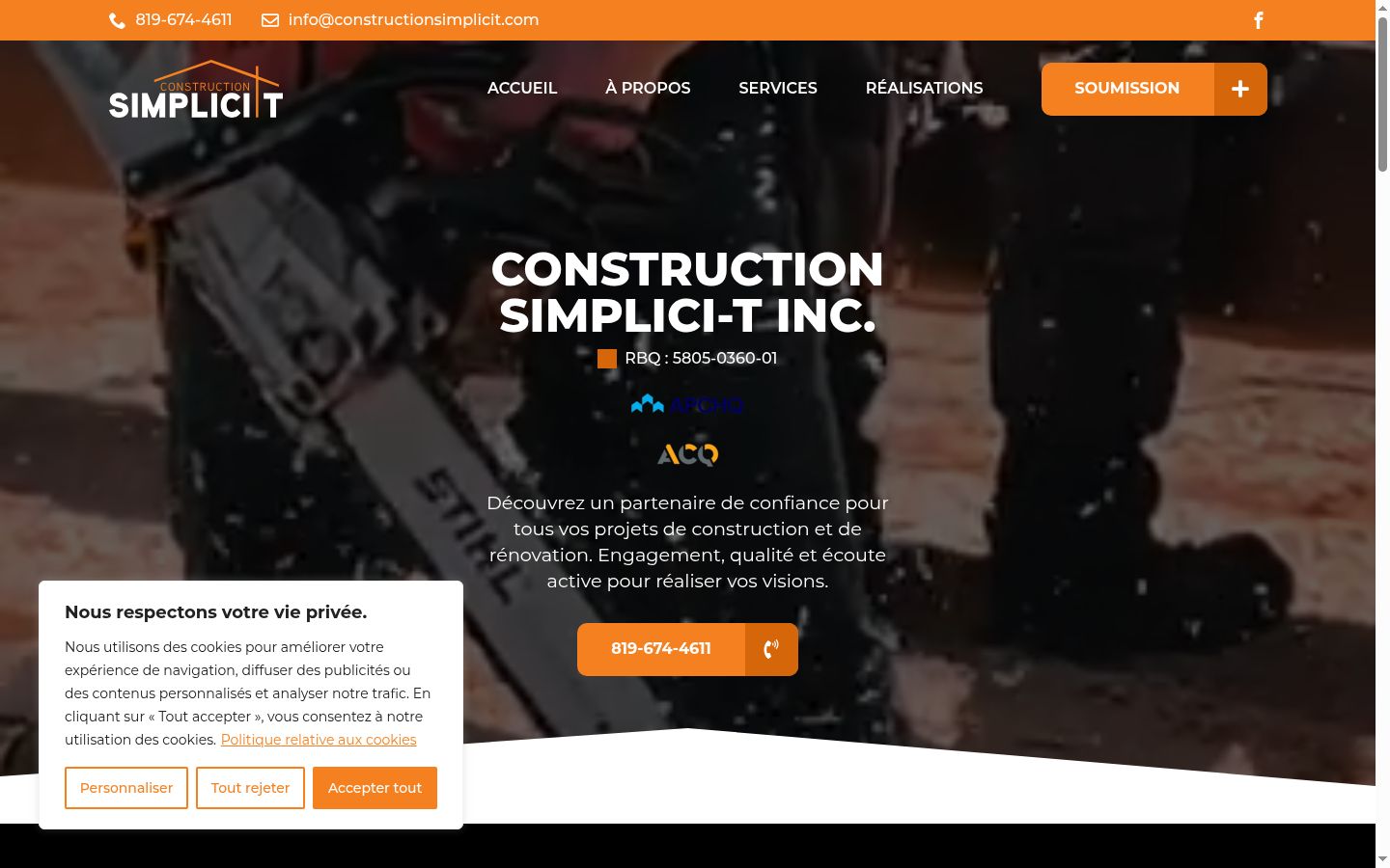 Screenshot of the consent banner shown before any interaction