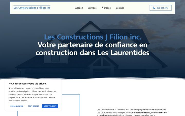 Screenshot von constructionsjfilion.ca