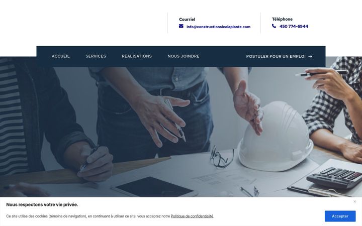 Screenshot of constructionsleolaplante.com