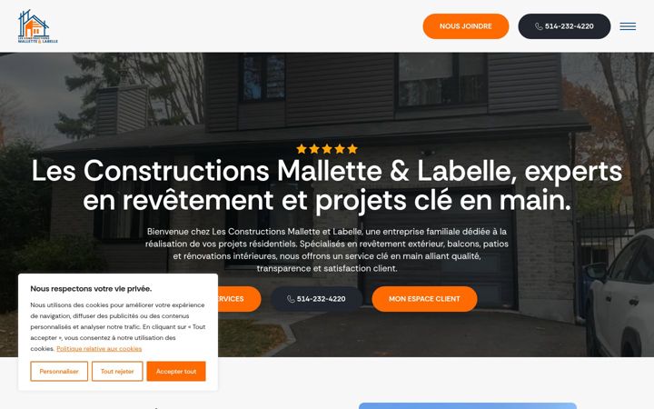 Screenshot von constructionsmallettelabelle.ca