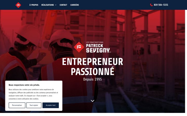 Screenshot of constructionspatricksevigny.com