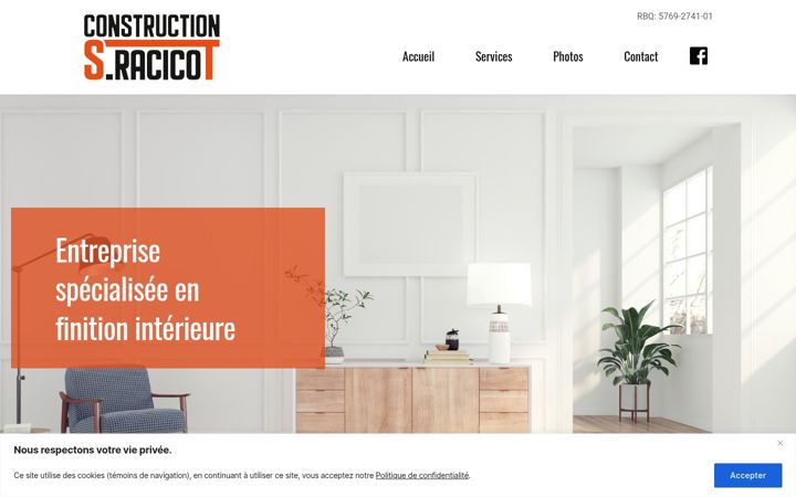 Screenshot of constructionsracicot.com