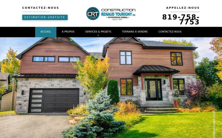 Screenshot of constructiontourigny.com