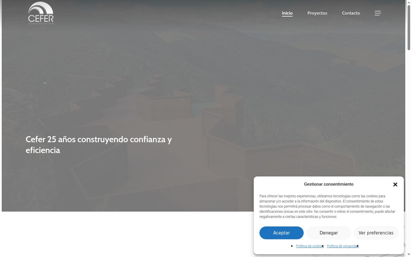 Screenshot of the consent banner shown before any interaction