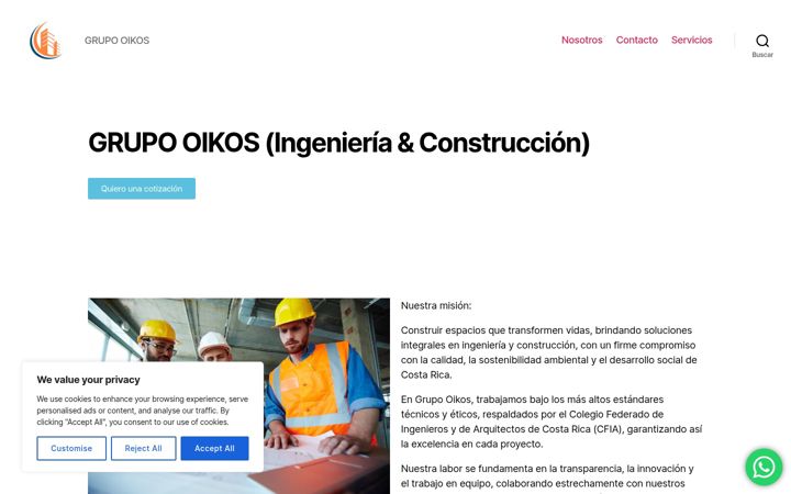 Screenshot of constructoraoikos.com