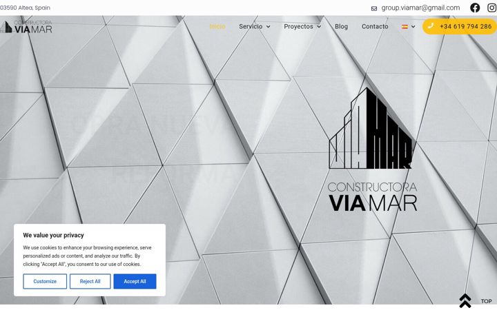Screenshot of constructoraviamar.com
