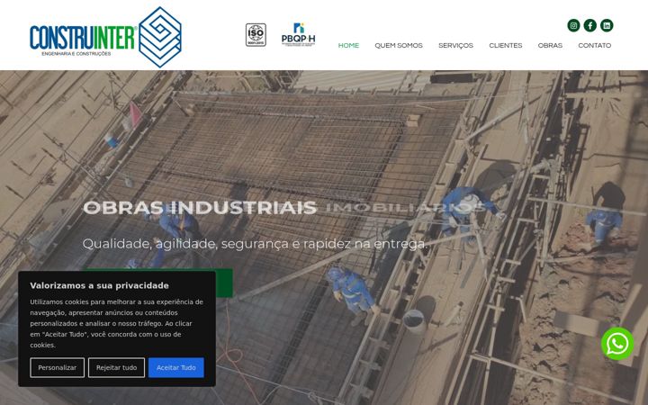 Captură de ecran a construinterengenharia.com.br