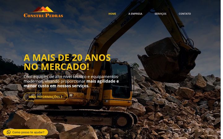 Captură de ecran a construpedras.com.br