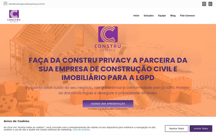 Captură de ecran a construprivacy.com.br