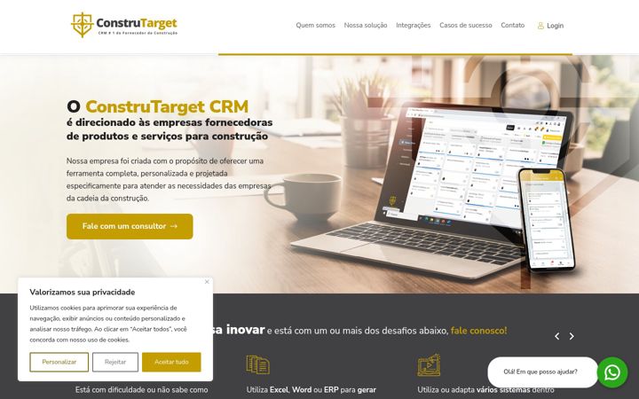 Captură de ecran a construtarget.com.br