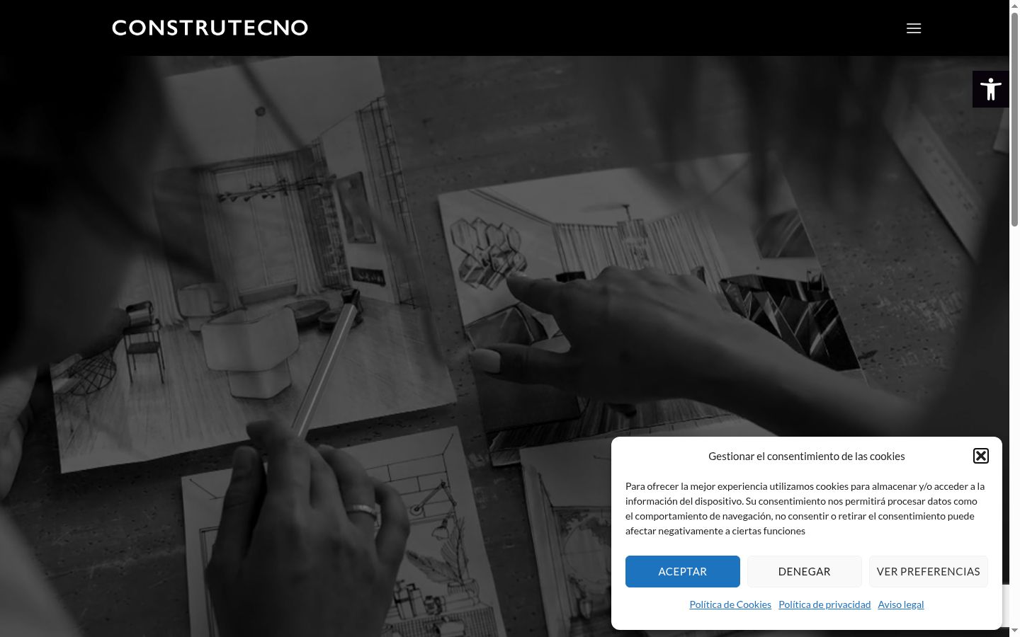 Captura de ecrã do banner de consentimento apresentado antes de qualquer interação