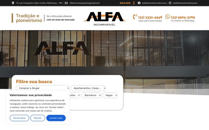 Captură de ecran a construtoraalfaimoveis.com.br