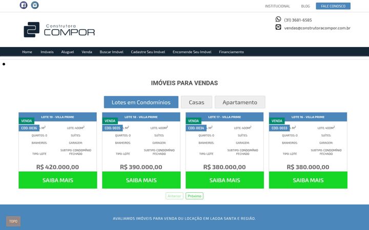 Screenshot του construtoracompor.com.br