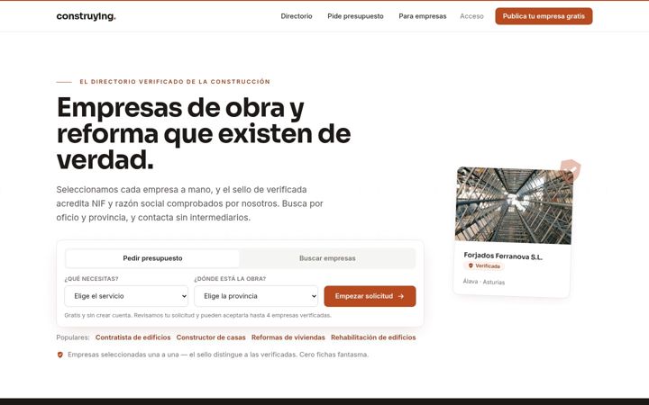 Screenshot of construying.com