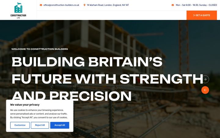 Screenshot of consttruction-builders.co.uk