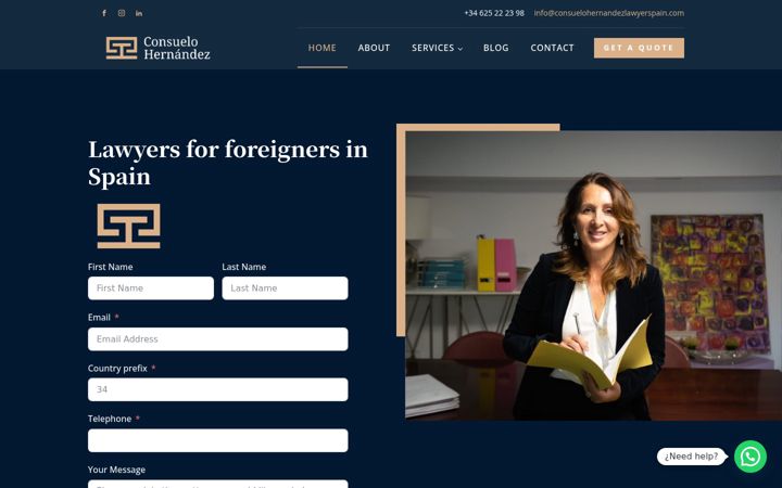 Screenshot of consuelohernandezlawyerspain.com