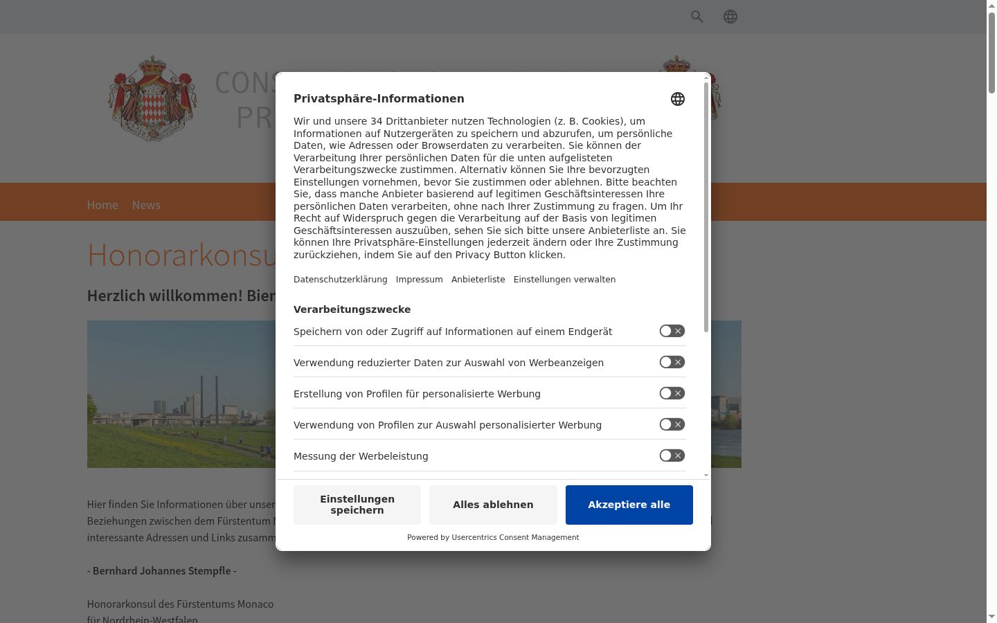 Snímka obrazovky banera súhlasu zobrazeného pred akoukoľvek interakciou
