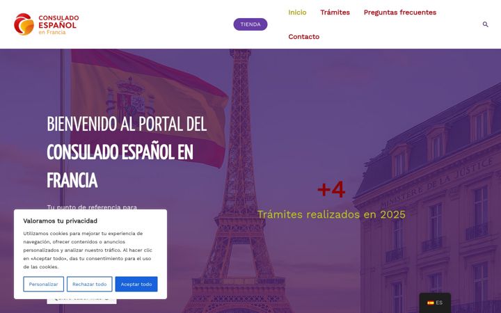 Screenshot of consuladoespanolfrancia.com