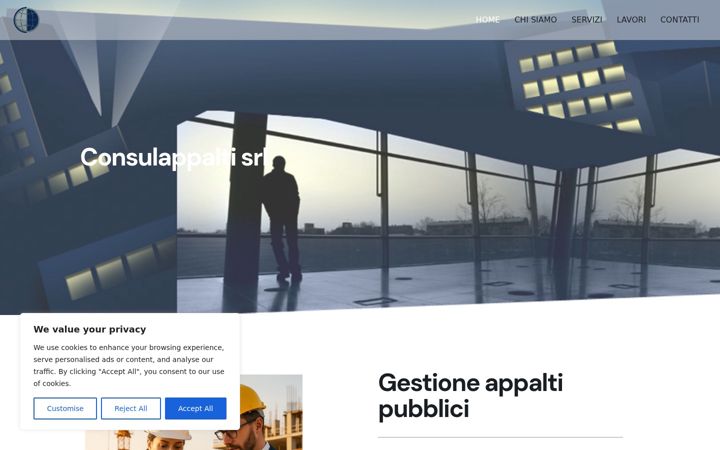 Ekrano kopija consulappalti.it
