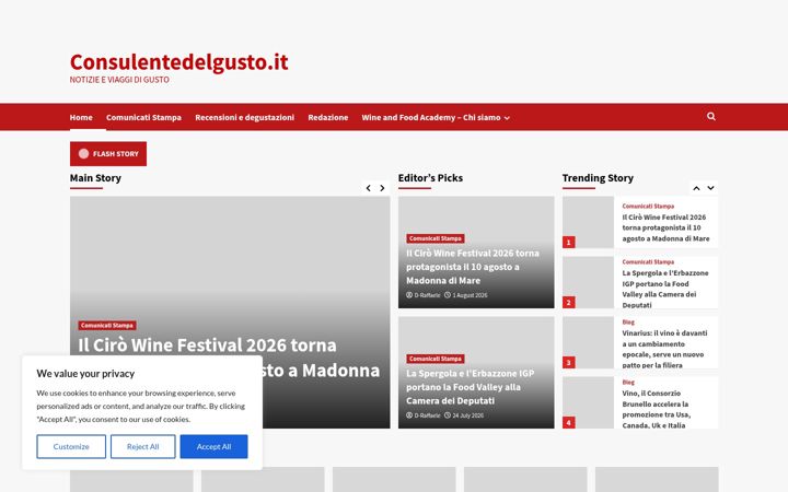 Screenshot of consulentedelgusto.it